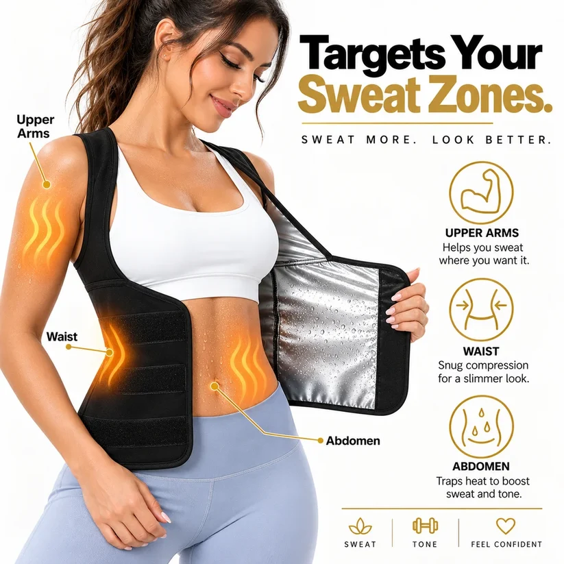 Women's Sweat Compression Shapewear Vest With Sculpting Fit