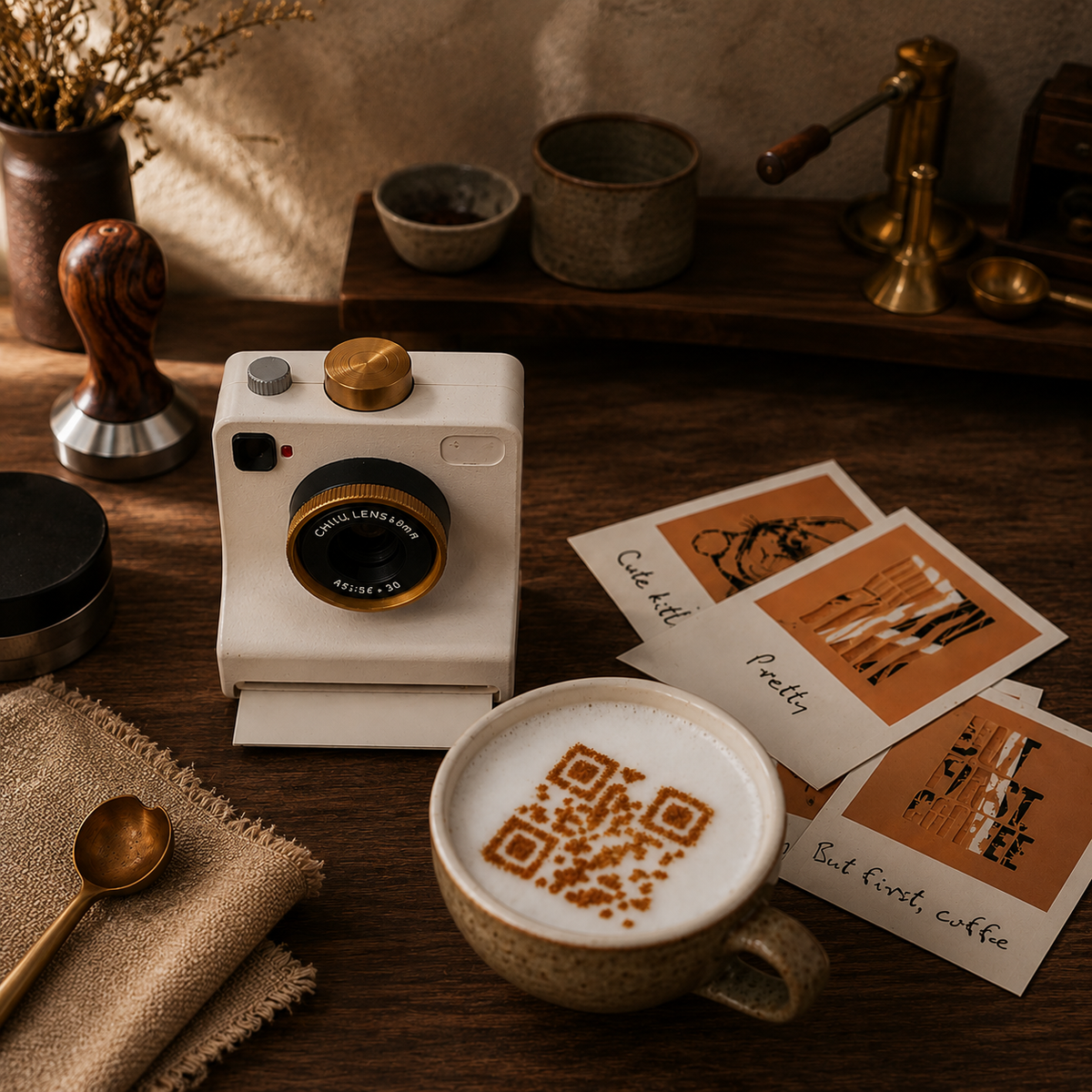 Mechanical Latte Art Camera – Press the Shutter & Create Café-Style Coffee Art☕️