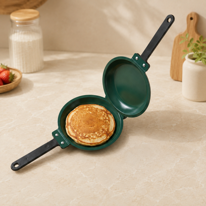 🍳 Master Breakfasts in Minutes: Non-Stick Double-Sided Flip Pan