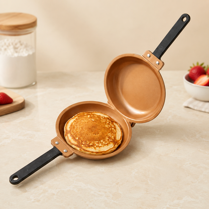 🍳 Master Breakfasts in Minutes: Non-Stick Double-Sided Flip Pan