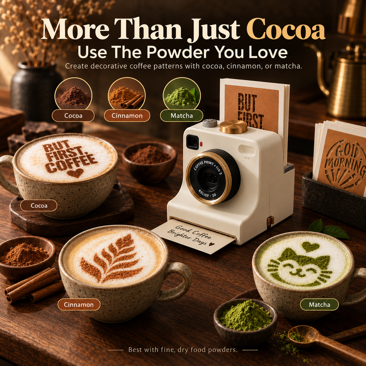 Mechanical Latte Art Camera – Press the Shutter & Create Café-Style Coffee Art☕️