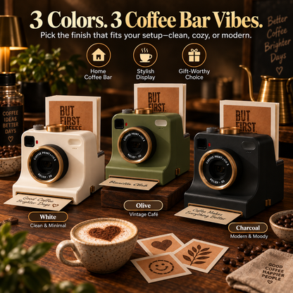 Mechanical Latte Art Camera – Press the Shutter & Create Café-Style Coffee Art☕️